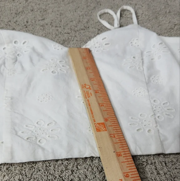 Women's Eyelet Bra Tank Top - Universal Thread White XL - Picture 6 of 9